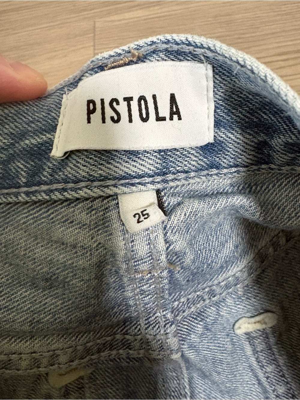 Pistola Lexi Mid Rise Bowed Straight Jeans in Bowie Light Wash Size 25 - Picture 7 of 12